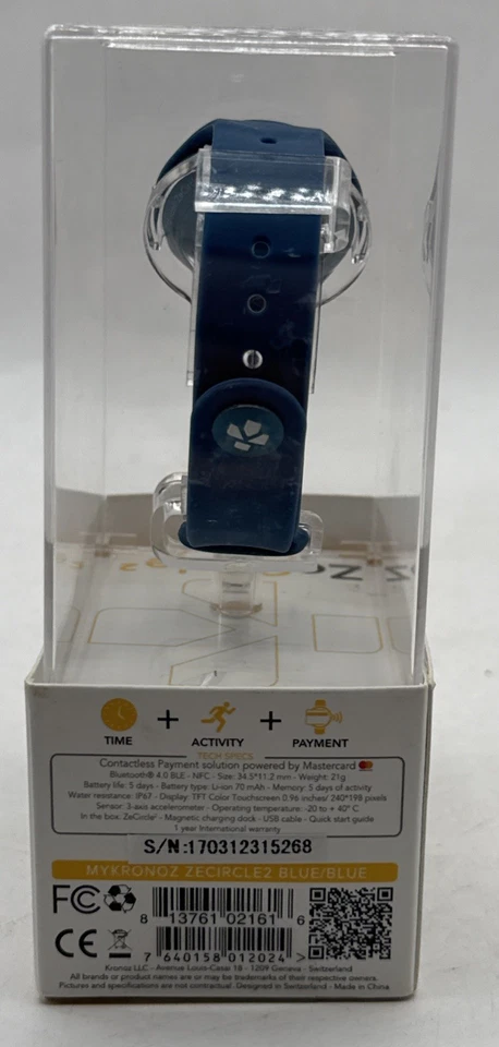 Reloj inteligente zecircle 2 MyKronoz, rastreador de actividad con NFC pago sin contacto Foto 3 de 4