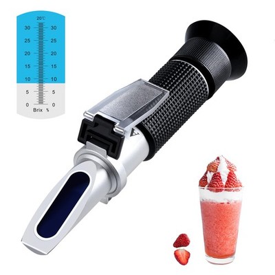 Brix Meter Refractometer 0-32% Handheld Sugar Content Tester with ATC Juice