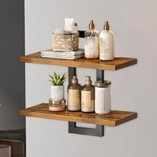 Wandregal Holz Wandboard Bücherregal Hängeregal Schweberegal mit 2 Ablagen