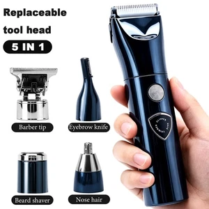 5-in-1 Système de grooming pour hommes: Shaver, Nose/Eyebrow Trimmer, Hair Clipper,LED Groupe