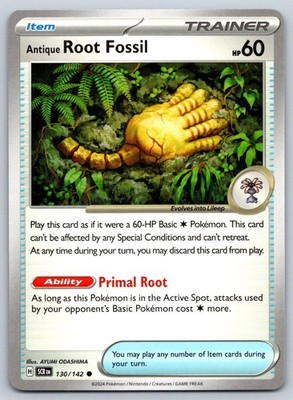 ANTIQUE ROOT FOSSIL 130/142 C STELLAR CROWN POKEMON LP ODASHIMA