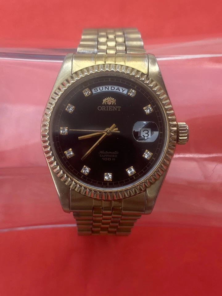 Reloj suizo vintage Orient President automático esfera negra para hombre Foto 2 de 4