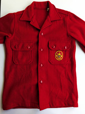 Vintage Boy Scouts of America Red Wool/Nylon Uniform Jacket, Size 16, 1970s