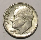 1964 D ROOSEVELT DIME, 90% Silver in circulated condition