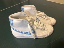 nike blazer mid 77 university blue gingham, women s size 6