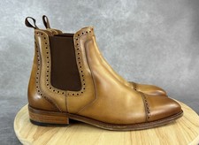 Taft Goodyear Welt Cuero Marrón Tostado Chelsea Botas Oxford Hombres Talla 42 EE. UU. 9