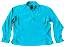 The North Face Polartec Classic Woman 1/4 Zip Fleece Shirt Size XL Teal Blue