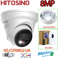 HITOSINO 4K 8MP AI Hybrid Light Color Night Vision POE Security Camera MIC Lot