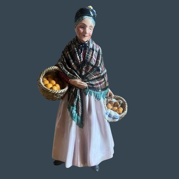Royal Doulton "La Dama Naranja" HN 1759 Figura Coleccionable Abuela Núcleo Inglaterra