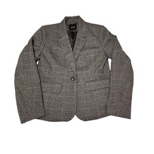 Ladies Gray Tweed Blazer Size 8 EUC Professional Office. Closet Staple. Suit.
