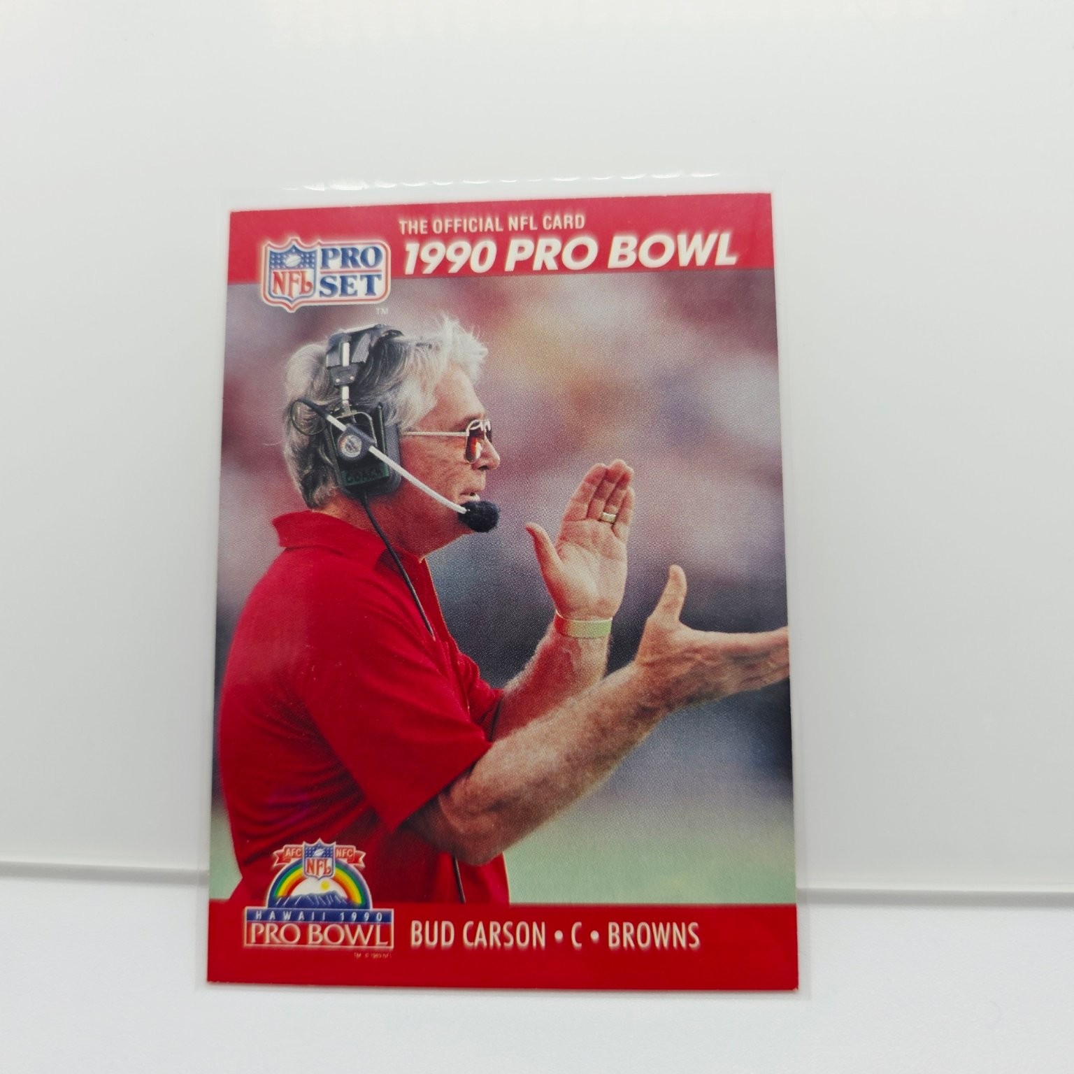 Bud Carson Browns 1990 Pro Bowl NFL Pro Set Card