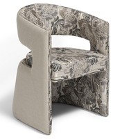Stuhl Design Modern Grau Stoff Floral Ausdrucksstark Komfort Fokus