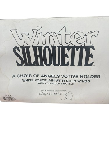 Vintage Dept 56 Winter Silhouette Figurines Angles Singing New In Packaging - Picture 8 of 8