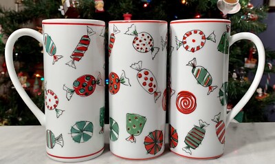 Lot Of Kohl’s Food Network HOLIDAY SWEETS 6” Porcelain Mugs: Christmas  Candy