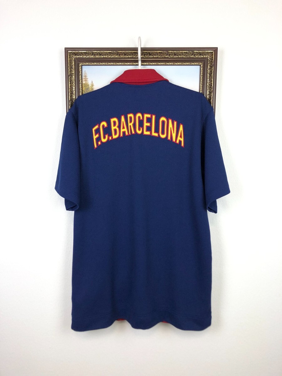 Vintage 90's Nike Barcelona Football Shirt Bottom Up Jersey