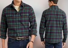 GOODFELLOW Men's Green Plaid Standard Fit Flannel Shirt Medium