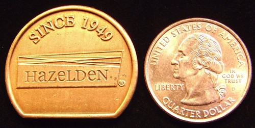 Alcoholics Anonymous AA Sober Recovery Bronze Medallion Hazelden Token Coin Chip - Picture 8 of 8