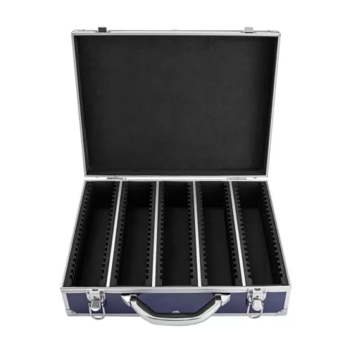 100 Graded Certified Coin Slab Aluminum Blue Storage Travel Box Protector Case - Picture 5 of 13