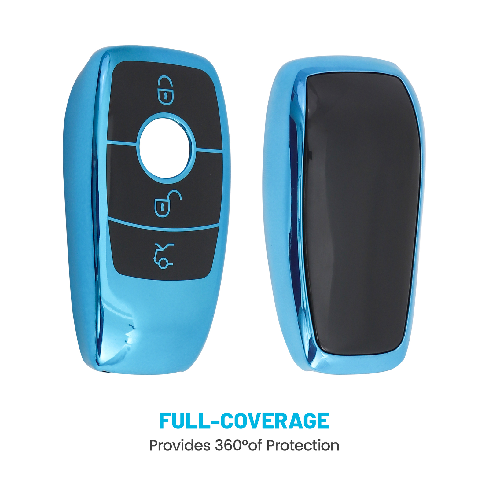 TPU Car Key Fob Case Cover with Key Chain for Mercedes-Benz GLS CLA GLB GLC GLE