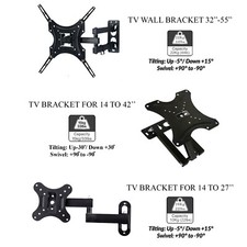 26-55" Full Motion TV Wall Mount Rotation 180°Swivel Bracket 26 32 40 42 50 55"