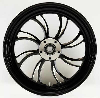 Black Cut CNC Vortex 18x5.5 Rear Wheel Harley 200 Series Rigid