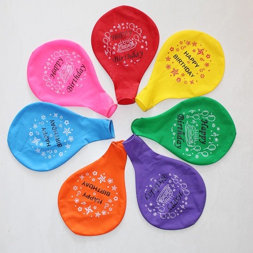 4pcs Big Printed Happy Birthday Balloons - Colorful Party Supplies & Decorations - Picture 8 of 13