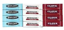 Retro Chewing Gum Pack – Black Jack Beemans and Clove Gum Variety Pack of 12