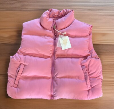 Thread & Supply Quilted Vest Womens Large Pink Puffer Full Zip Warm Pocket