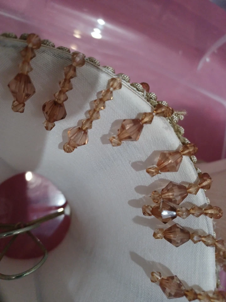 Candelabro aberto 3 clipes na abajur contas de mão decoradas 5"t 6" - Imagem 3 de 4