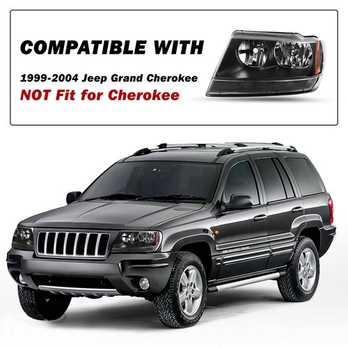 Headlights For 1999-2004 Jeep Grand Cherokee Headlamp Pair Front Left + Right - Picture 7 of 7