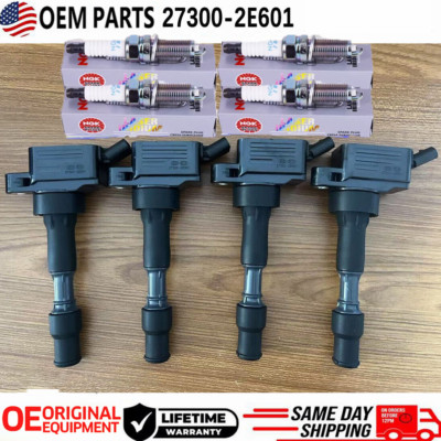 4pack OEM Ignition Coils + Spark Plugs for 17-22 Kia Optima Forte5 2.0L L4 UF816