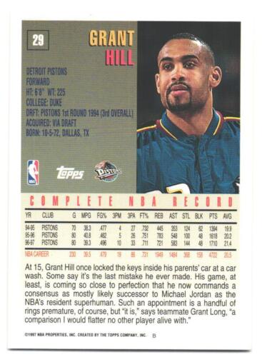 1997-98 Topps Grant Hill #29 - Picture 2 of 2