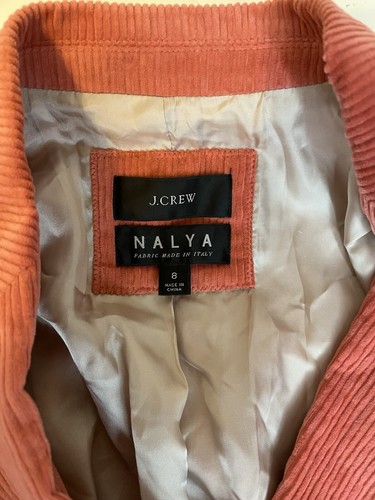 J. Crew Damen Nalya Blazer Größe 8 brüniert Scheunenrosa Cord strukturiert - Bild 6 von 8