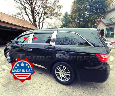 Works with 2013-2017 Honda Accord 4 Door 4PC Stainless Steel Chrome Pillar Post Trim Made in USA