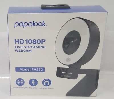 Papalook PA552 1080P Live Streaming Webcam with Studio-Like Ring Light