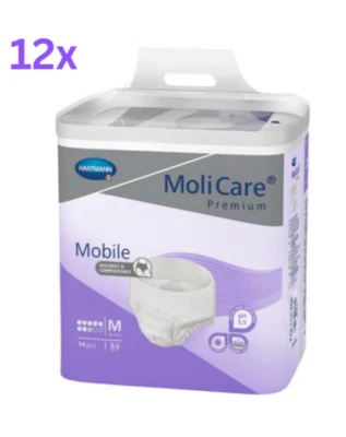 HARTMANN MoliCare Premium Mobile 8 Tropfen in Größe M 12x14 = 168 Stück Inkontinenzhosen