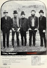 1968 The Band 'The Weight/Music From Big Pink' Release Industry Promo Reprint Ad