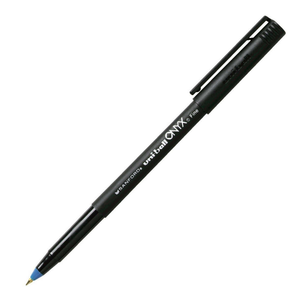 60145 Uni-ball Onyx RollerBall Stick Pen, Fine Blue Ink, Pack of