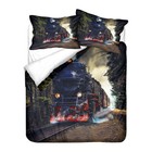 Scenery Train Railway Bedding Duvet Cover Set Single Double King Holiday Gift
