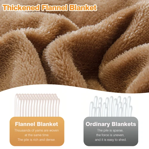 Flannel Blanket Winter Warm Reversible Twin Queen Size Plush Sofa Bed Blankets - Picture 21 of 55