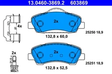 ATE 13.0460-3869.2 brake pad set, disc brake for Peugeot