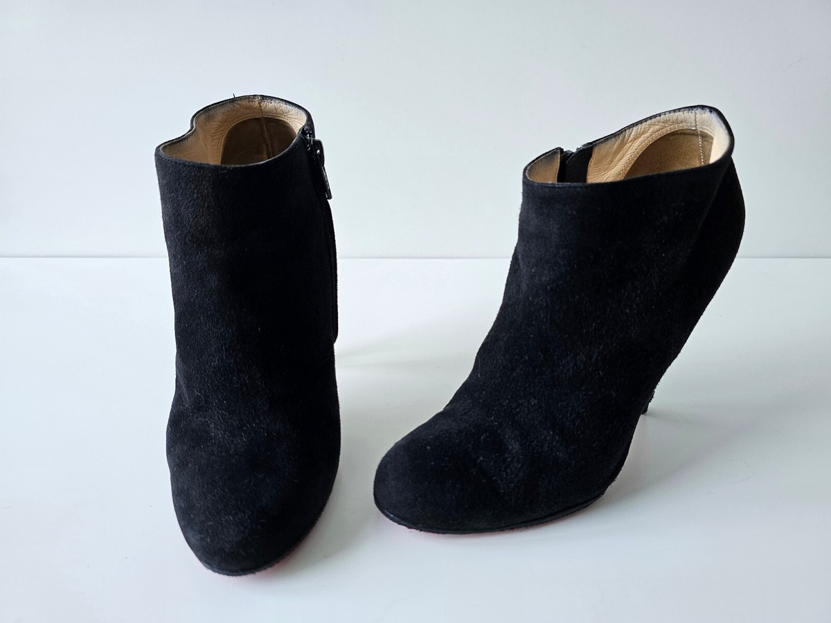 Christian Louboutin Belle 100 Black Suede Ankle Boots 36 | eBay