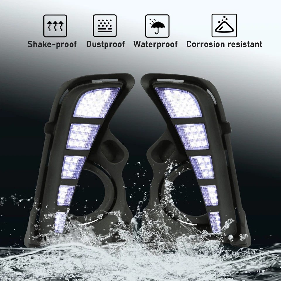 For Toyota Highlander 2017-2019 LED DRL Daytime Running Lights Driving Fog Lamps - Image 2 of 4