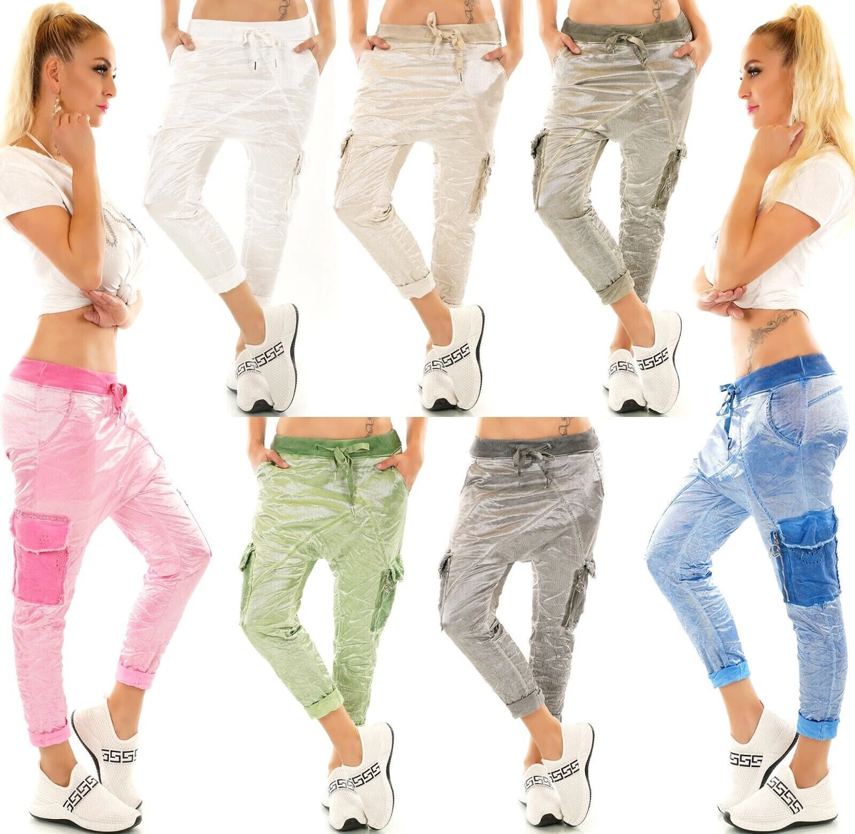 AvaCostume Pantaloni Harem Donna – Vita Alta, Stile Hippie, Morbidi In Cotone Modal – Rosa, Taglia S (34-36) - 5