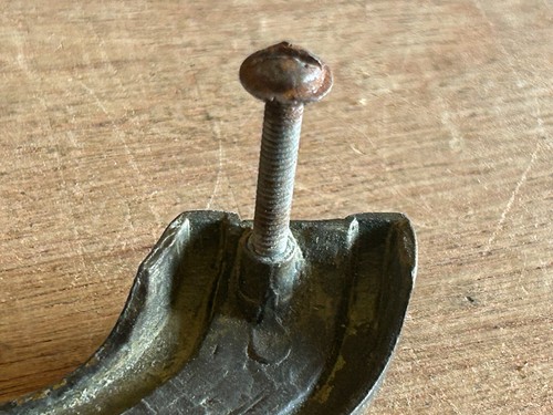 Drawer Pull Door Handle Cabinet Hardware Deco Curved Brass Tone 3-3/4" Vintage - Picture 10 of 24