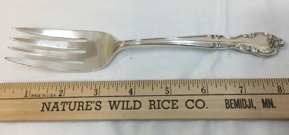 Tenedor de carne clásico americano Easterling de plata esterlina para servir ensalada  Foto 2 de 4