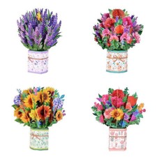 Mother's Day Gift -3D Up Flower Bouquet Greeting Cards Wishes Pop Up Card Mom