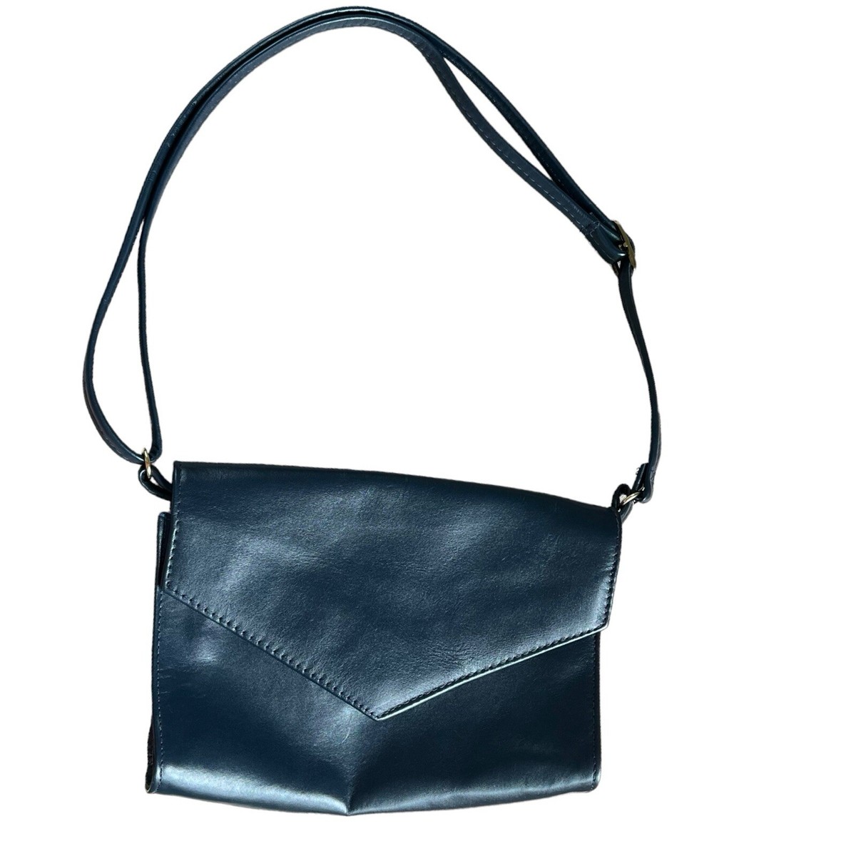 VTG Towanny navy blue leather envelope shoulder crossbody bag