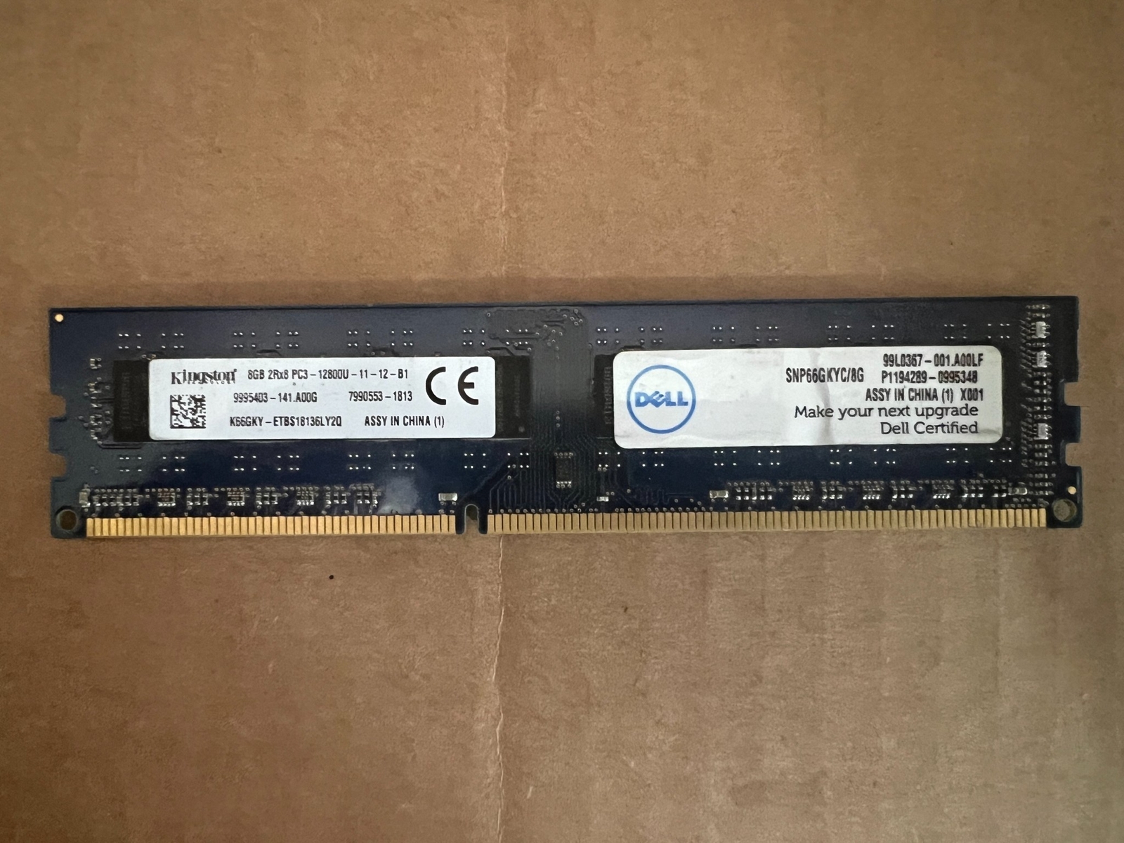 Kingston 8gb 2rx8 Pc3l 12800u 11 11 B1 KINGSTON K66GKY-ETBS 8GB 2RX8 PC3-12800U-11-12-B1 DESKTOP RAM MEMORY V5