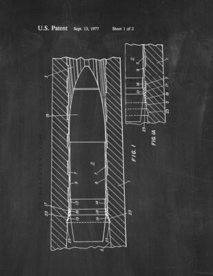 Projectile Fall-back Prevention Means Patent Print Chalkboard